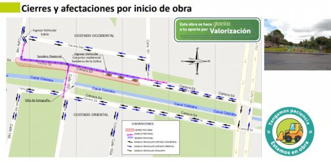 Construcción de infraestructura peatonal y ciclorrutas en el canal Córdoba entre calles 129 y 170
