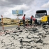 Arreglos en el puente vehicular de la 134 con Autopista
